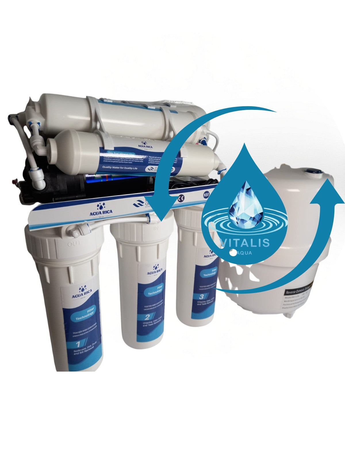 Vitalis Aqua® – Purificador de Ósmosis Inversa 6 Etapas con Tanque